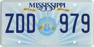 MS license plate ZDD979