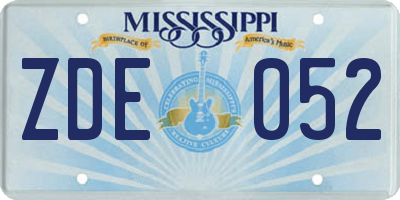 MS license plate ZDE052
