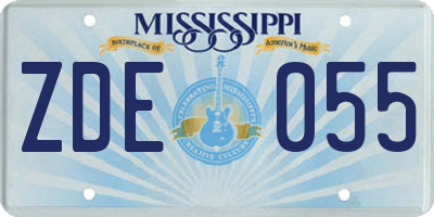 MS license plate ZDE055