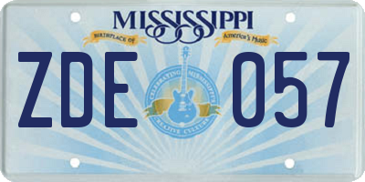 MS license plate ZDE057