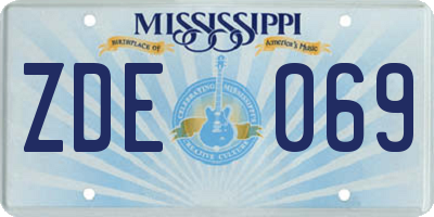 MS license plate ZDE069