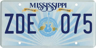 MS license plate ZDE075