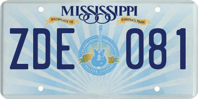 MS license plate ZDE081