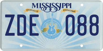 MS license plate ZDE088