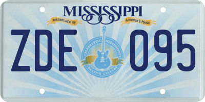 MS license plate ZDE095