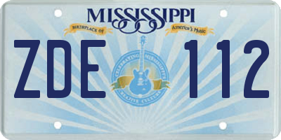 MS license plate ZDE112