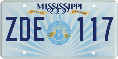 MS license plate ZDE117