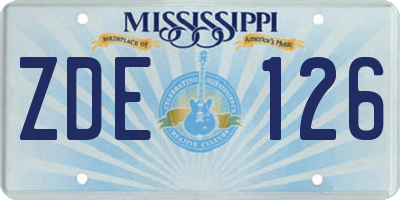 MS license plate ZDE126