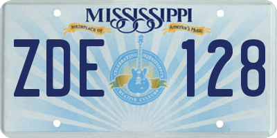 MS license plate ZDE128