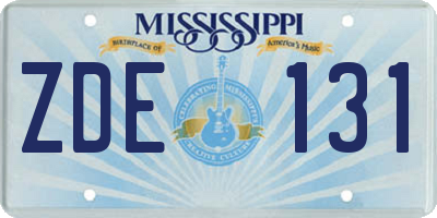 MS license plate ZDE131