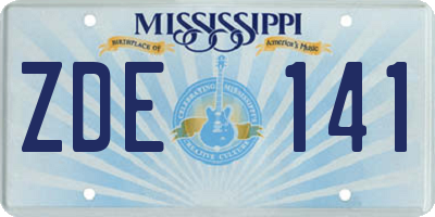 MS license plate ZDE141