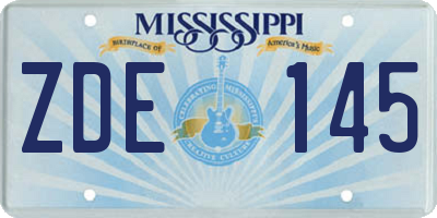 MS license plate ZDE145