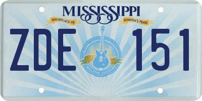 MS license plate ZDE151