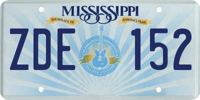MS license plate ZDE152