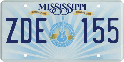 MS license plate ZDE155
