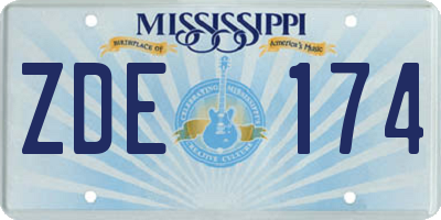 MS license plate ZDE174