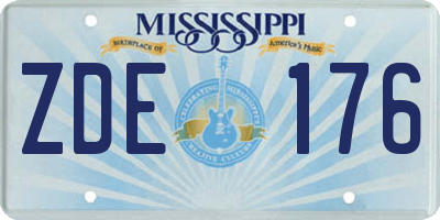 MS license plate ZDE176