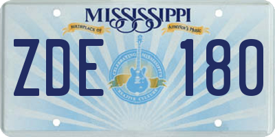 MS license plate ZDE180
