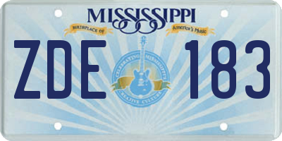 MS license plate ZDE183