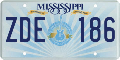 MS license plate ZDE186