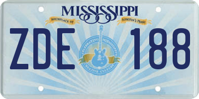 MS license plate ZDE188