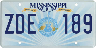 MS license plate ZDE189