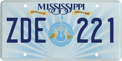 MS license plate ZDE221