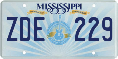 MS license plate ZDE229