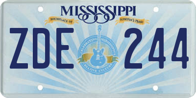 MS license plate ZDE244