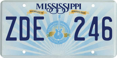MS license plate ZDE246