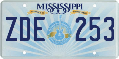 MS license plate ZDE253