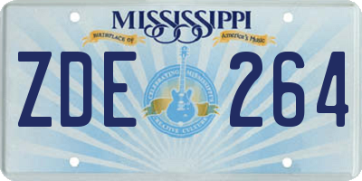 MS license plate ZDE264