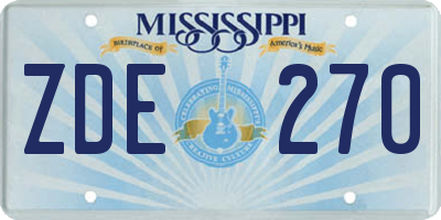MS license plate ZDE270