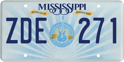 MS license plate ZDE271