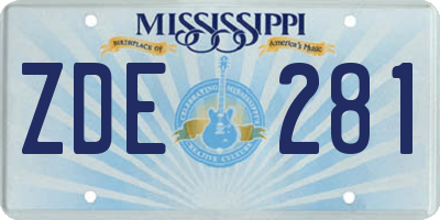 MS license plate ZDE281