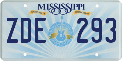 MS license plate ZDE293