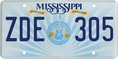 MS license plate ZDE305