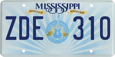 MS license plate ZDE310