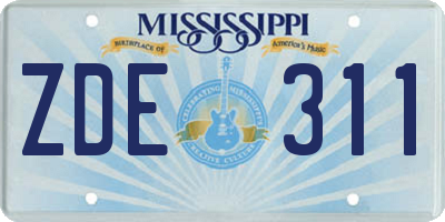 MS license plate ZDE311