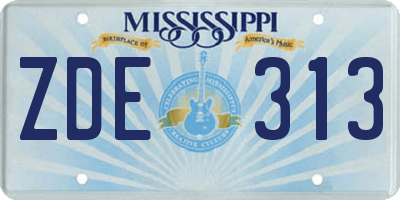 MS license plate ZDE313