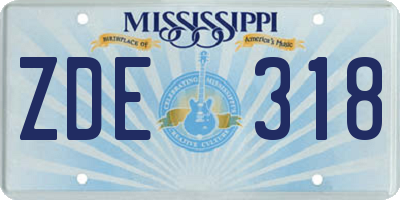 MS license plate ZDE318