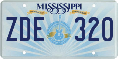 MS license plate ZDE320