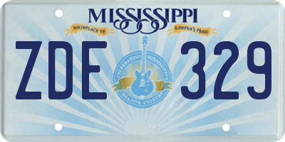 MS license plate ZDE329