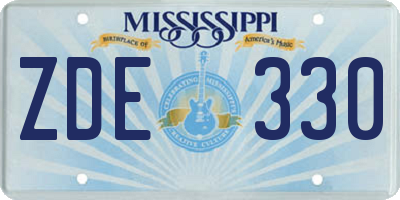 MS license plate ZDE330