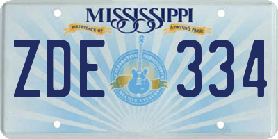 MS license plate ZDE334
