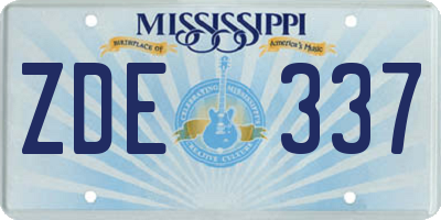 MS license plate ZDE337