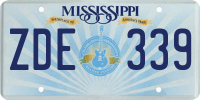 MS license plate ZDE339