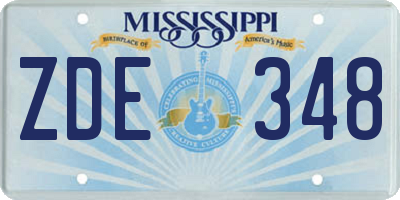 MS license plate ZDE348