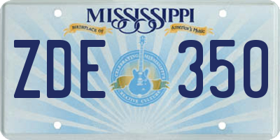MS license plate ZDE350