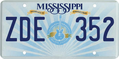MS license plate ZDE352